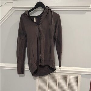 ALO Yoga Women's Charcoal Zip-Up Hoodie